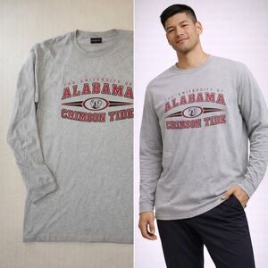 Vintage‎ JanSport Alabama Crimson Tide Long Sleeve T-Shirt Mens Large Gray NCAA